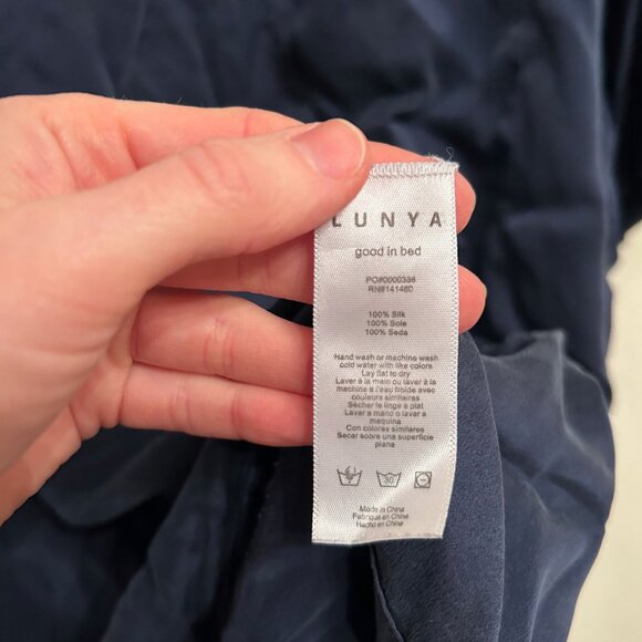 Lunya Navy Blue Silk Pajama Set, M - Picture 5 of 5